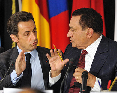 مبارك وساركوزى