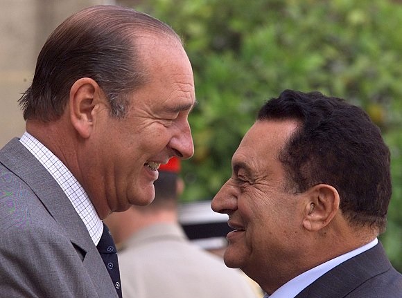 الرئيس مبارك وجاك شيراك